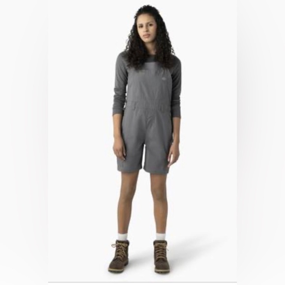 Dickies‎ gray Rinsed Graphite Cooling Ripstop Bib Shortalls size Medium new - Picture 1 of 6